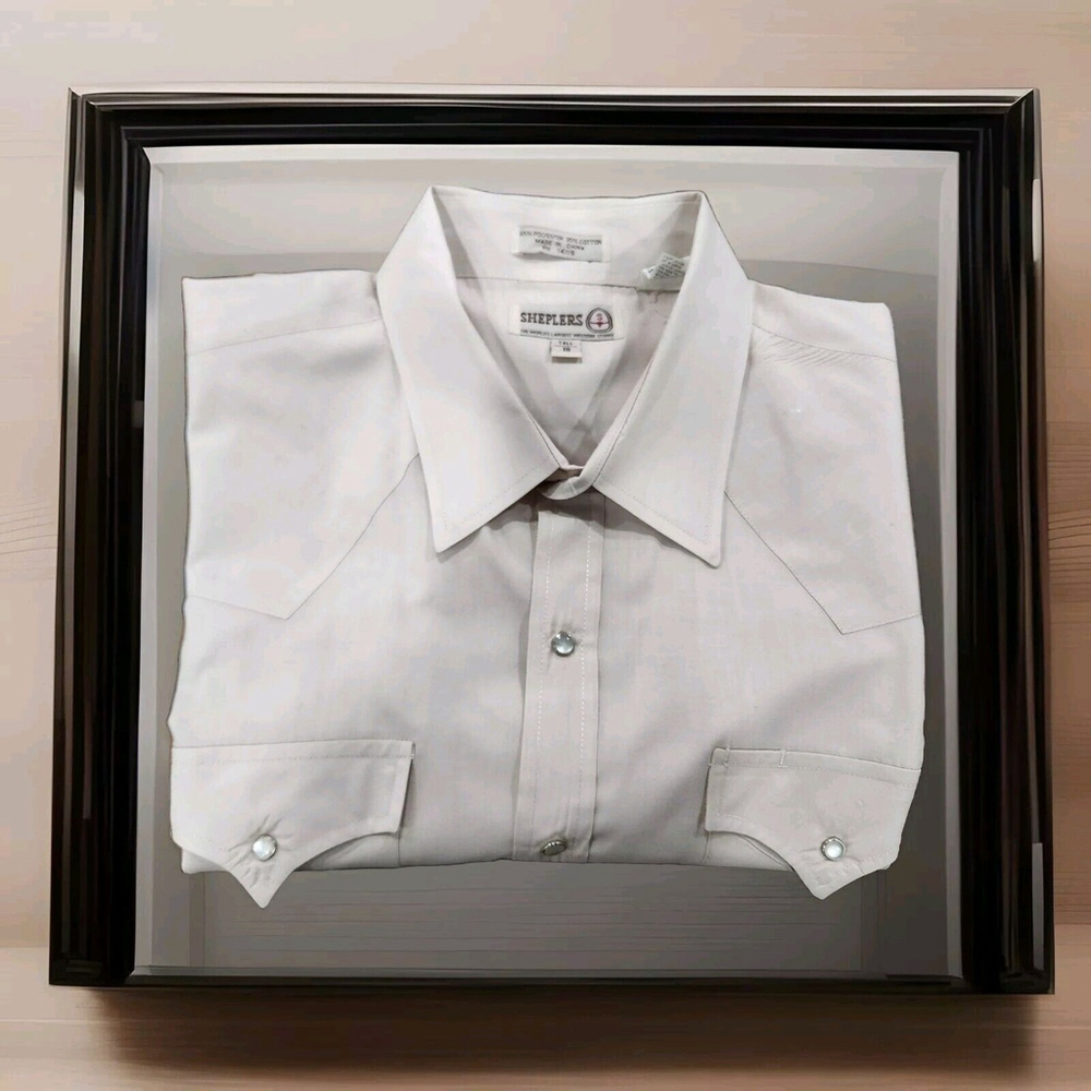 Sheplers Pearl Snap Western Shirt Mens Size 18 Tall( 2XL Tall) Short Sleeves Tan